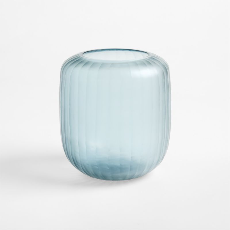 Eden Small Blue Fluted Glass 7" Hurricane - image 3 of 4