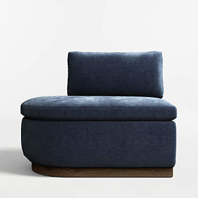 Edendale Blue Upholstered Left-Arm Storage Dining Banquette