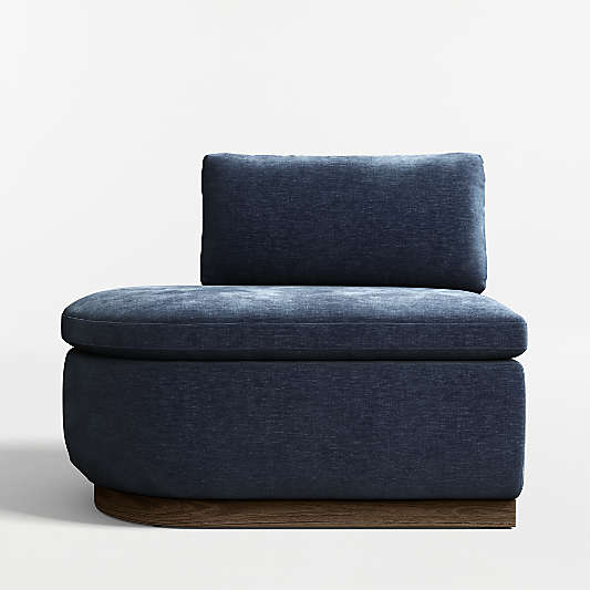 Edendale Blue Upholstered Left-Arm Storage Dining Banquette