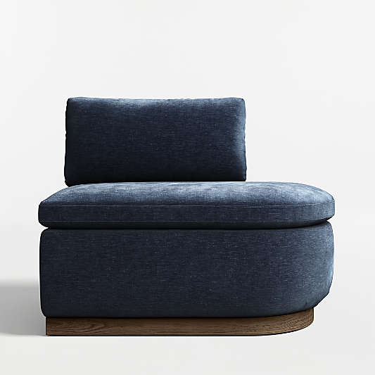 Edendale Blue Upholstered Right-Arm Storage Dining Banquette