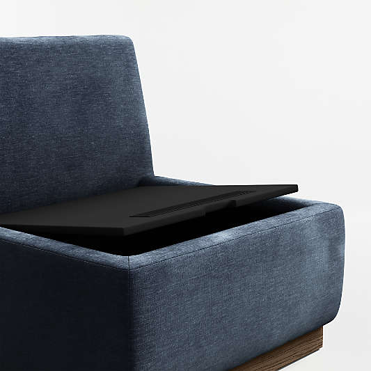 Edendale Blue Upholstered Single Chair Storage Dining Banquette
