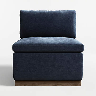 Edendale Blue Upholstered Single Chair Storage Dining Banquette