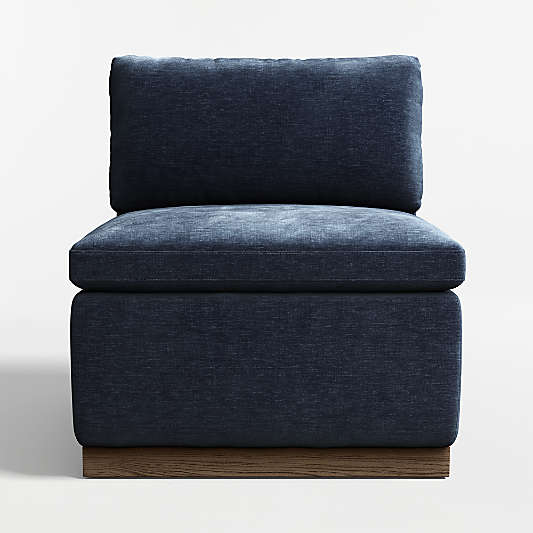 Edendale Blue Upholstered Single Chair Storage Dining Banquette