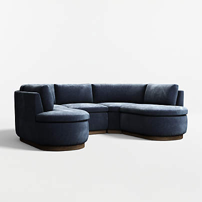 Edendale Blue Upholstered U-Shaped Storage Dining Banquette