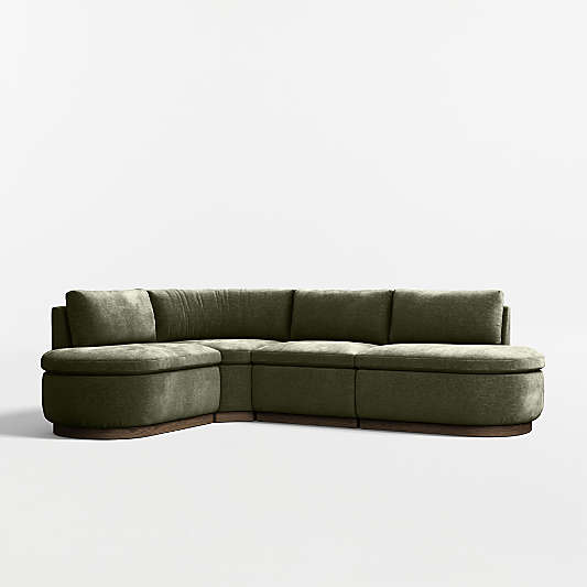 Edendale Green Upholstered L-Shaped Loveseat Storage Dining Banquette
