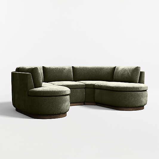 Edendale Green Upholstered U-Shaped Storage Dining Banquette