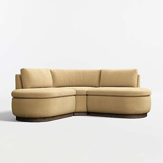 Edendale Wheat Upholstered Double L-Shaped Loveseat Storage Dining Banquette