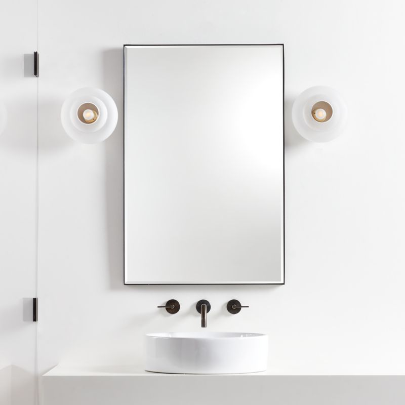 Edge Medium Black Rectangle Wall Mirror