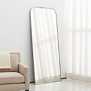 Edge Walnut Arch Rectangle Floor Mirror 32"x76"