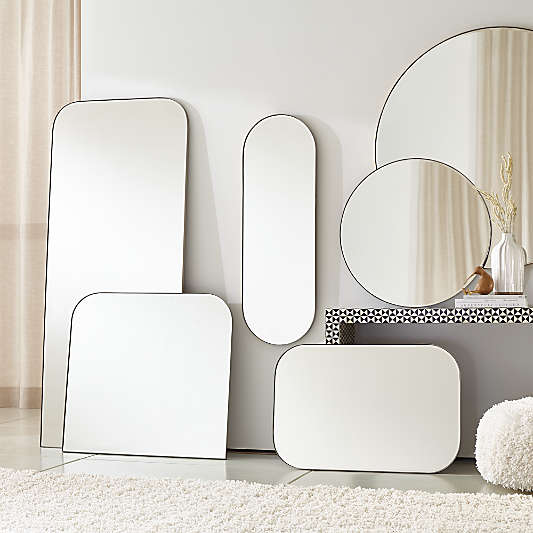 Edge Black Arch Wall Mirror 36"x34"