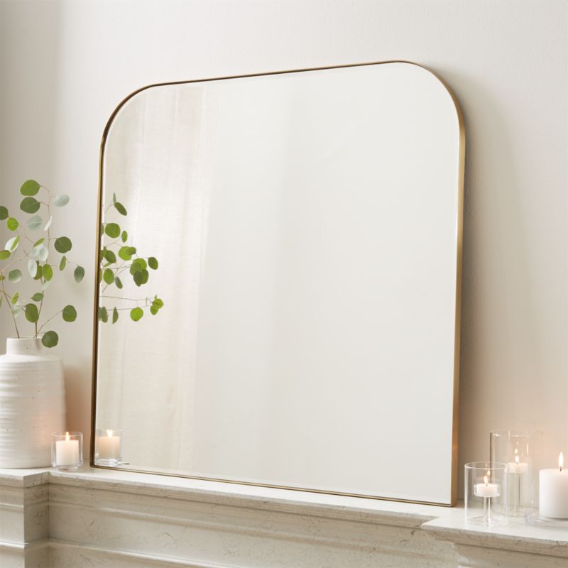 Crate and Barrel Edge Arch Wall Mirror - Silver Metallic