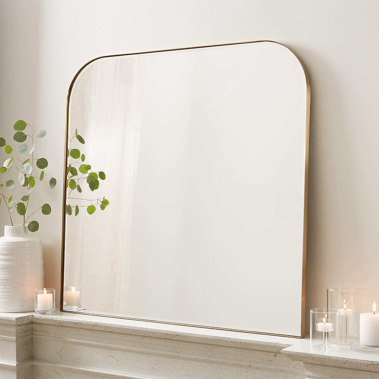 Edge Brass Minimalist Mirror + Reviews Crate & Barrel