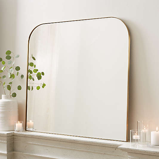 Edge Brass Arch Wall Mirror 36"x34"