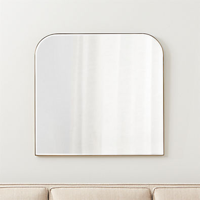 View Edge Brass Arch Wall Mirror 36"x34" details