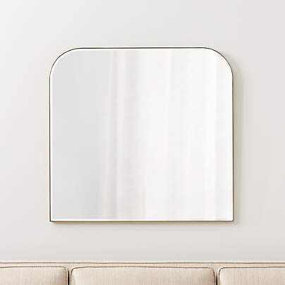 Edge Brass Arch Wall Mirror 36"x34"