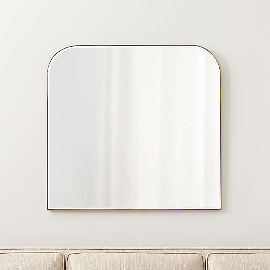 Edge Brass Arch Wall Mirror 36"x34"