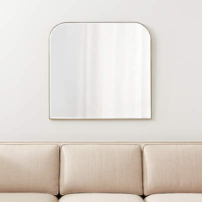 Edge Brass Arch Wall Mirror 36"x34"