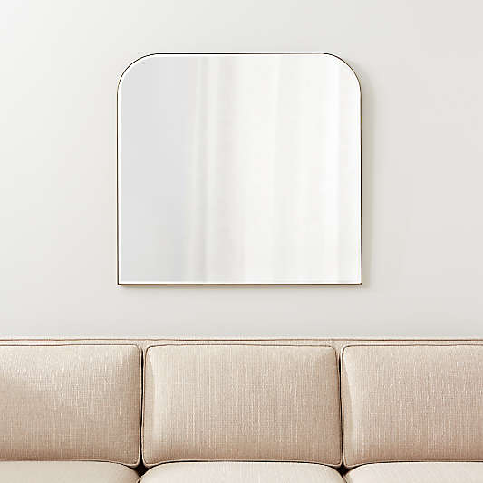 Edge Brass Arch Wall Mirror 36"x34"