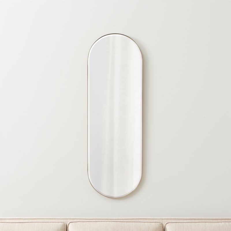 Edge Small Brass Capsule Wall Mirror 16"x48"