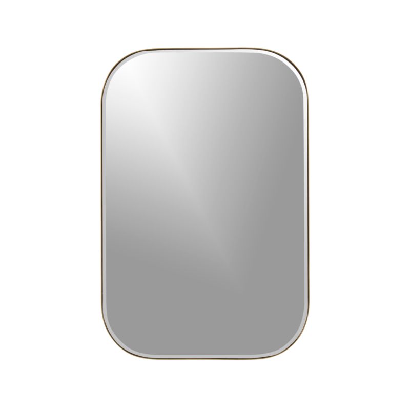 Edge Medium Brass Rounded Rectangle Wall Mirror 36"x24" - image 6 of 13