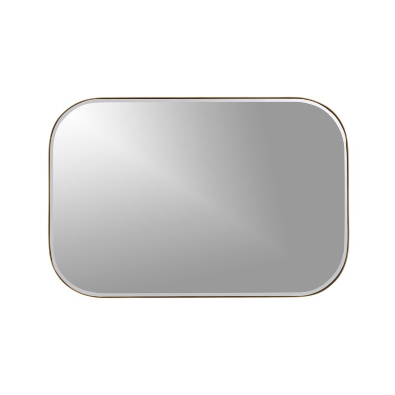 Edge Medium Brass Rounded Rectangle Wall Mirror 36"x24" - image 8 of 13