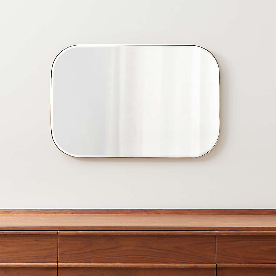 Edge Walnut Standing Mirror | Crate & Barrel