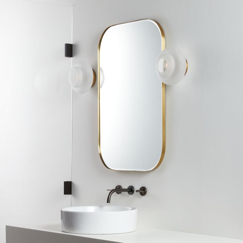 Edge Medium Brass Rounded Rectangle Wall Mirror 36"x24" - image 1 of 13