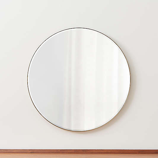 Edge Small Brass Round Wall Mirror 30"