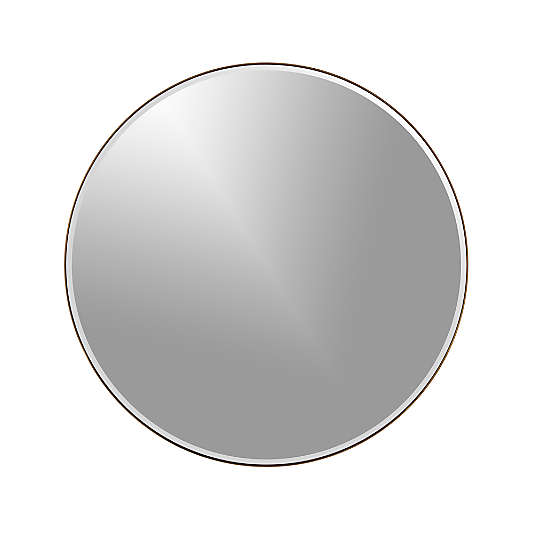 Edge Small Brass Round Wall Mirror 30"