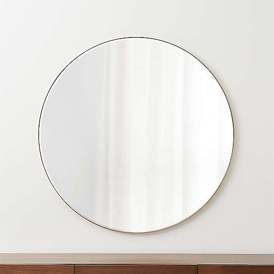 Edge Brass Round Wall Mirror 48"