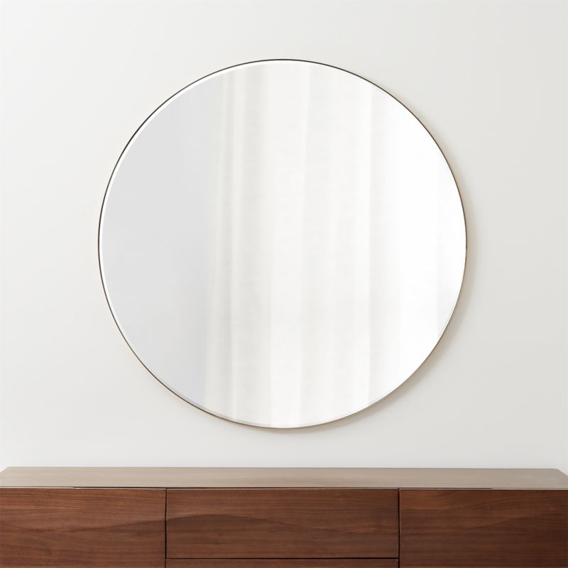 Edge Brass Round 48 Wall Mirror, What Size Round Mirror For 48 Inch Console Table