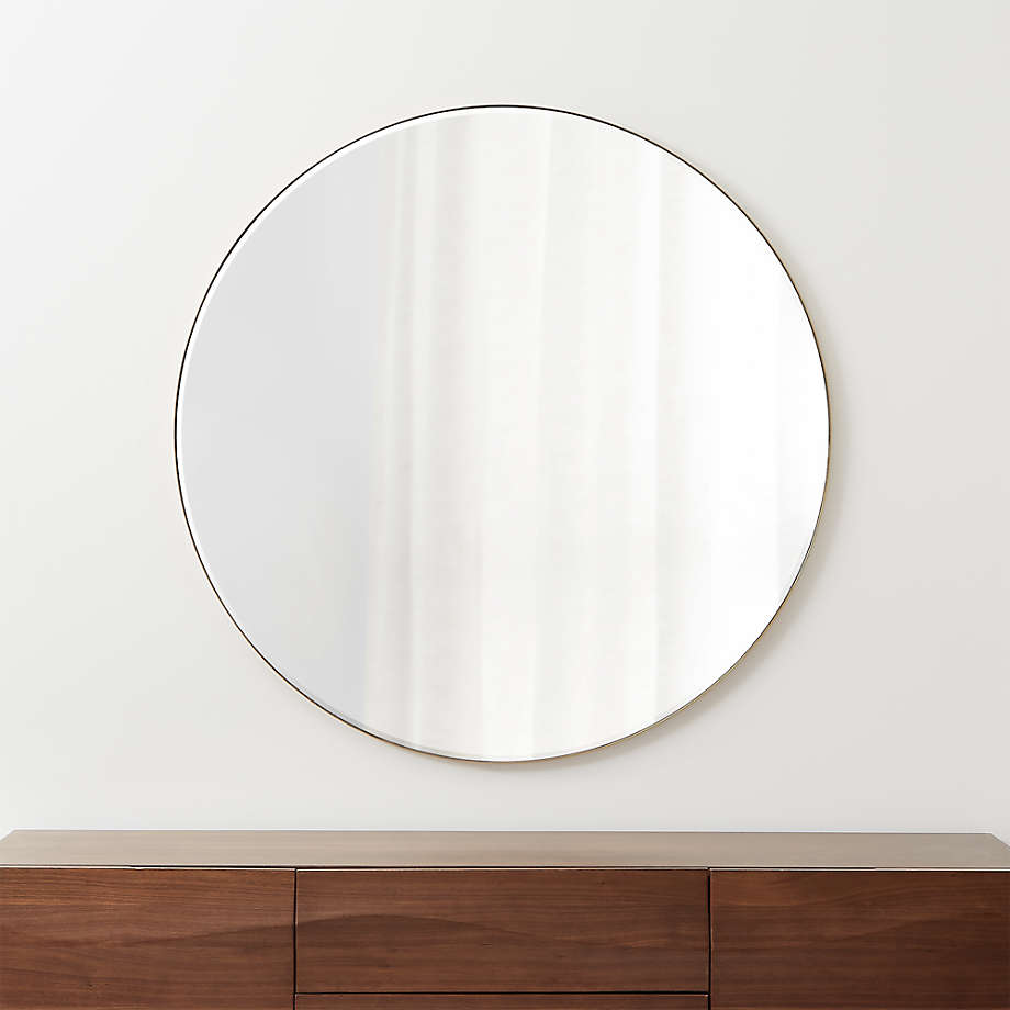 Edge Brass Round 48 Wall Mirror Reviews Crate And Barrel 7699