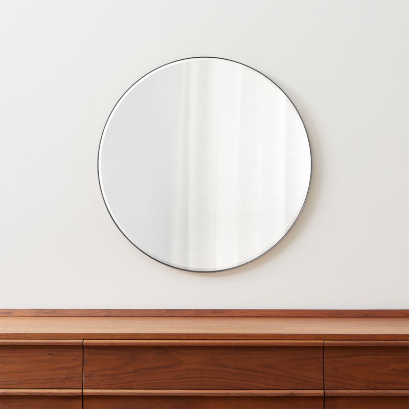 Viewing product image Edge Silver Round Wall Mirror 30" - image 1 of 5