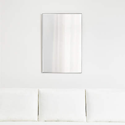 Edge Medium Silver Rectangle Wall Mirror 24"x36"