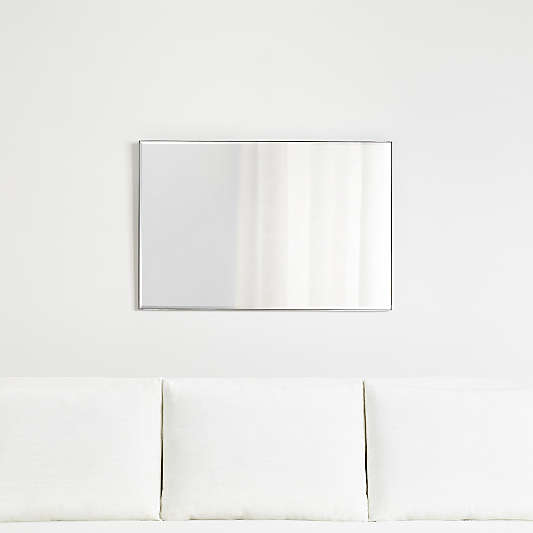 Edge Medium Silver Rectangle Wall Mirror 24"x36"