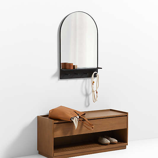 Edge Black Arch Entryway Wall Mirror 24"x36"