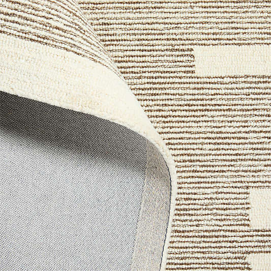 Edge Beige Geometric Wool Kids 12"x18" Rug Swatch