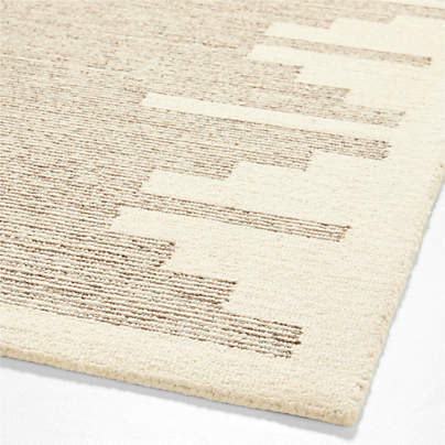 Edge Beige Geometric Wool Kids 12"x18" Rug Swatch