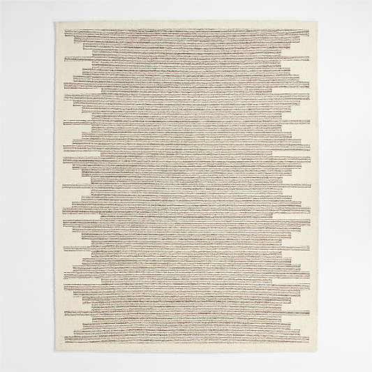 Edge Beige Geometric Wool Kids Area Rug 6x9