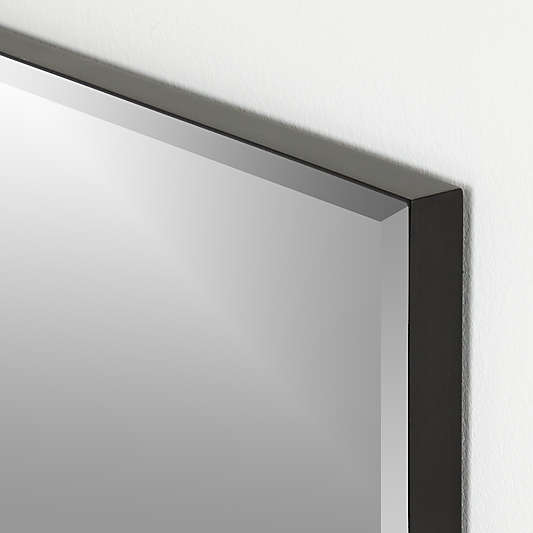 Edge Medium Black Rectangle Wall Mirror 24"x36"