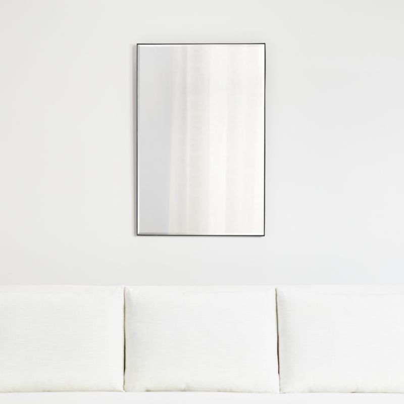 Edge Medium Black Rectangle Wall Mirror 24"x36" - image 1 of 6