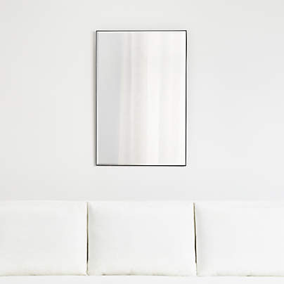 Edge Medium Black Rectangle Vanity Mirror 24"x36"