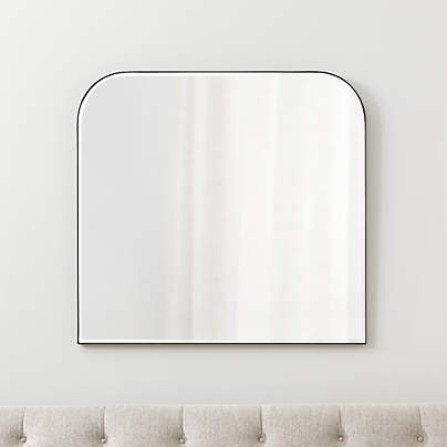 Edge Black Arch Wall Mirror 36"x34"