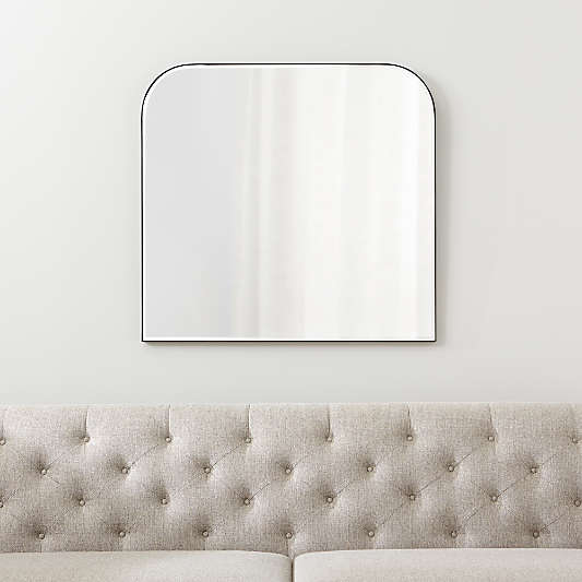 Edge Black Arch Wall Mirror 36"x34"