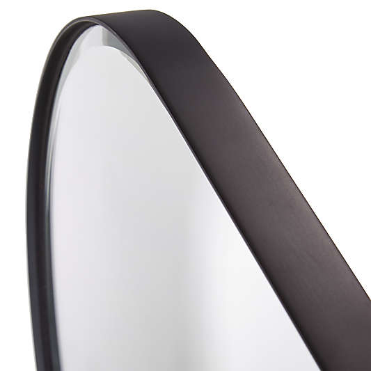 Edge Small Black Capsule Wall Mirror 16"x48"