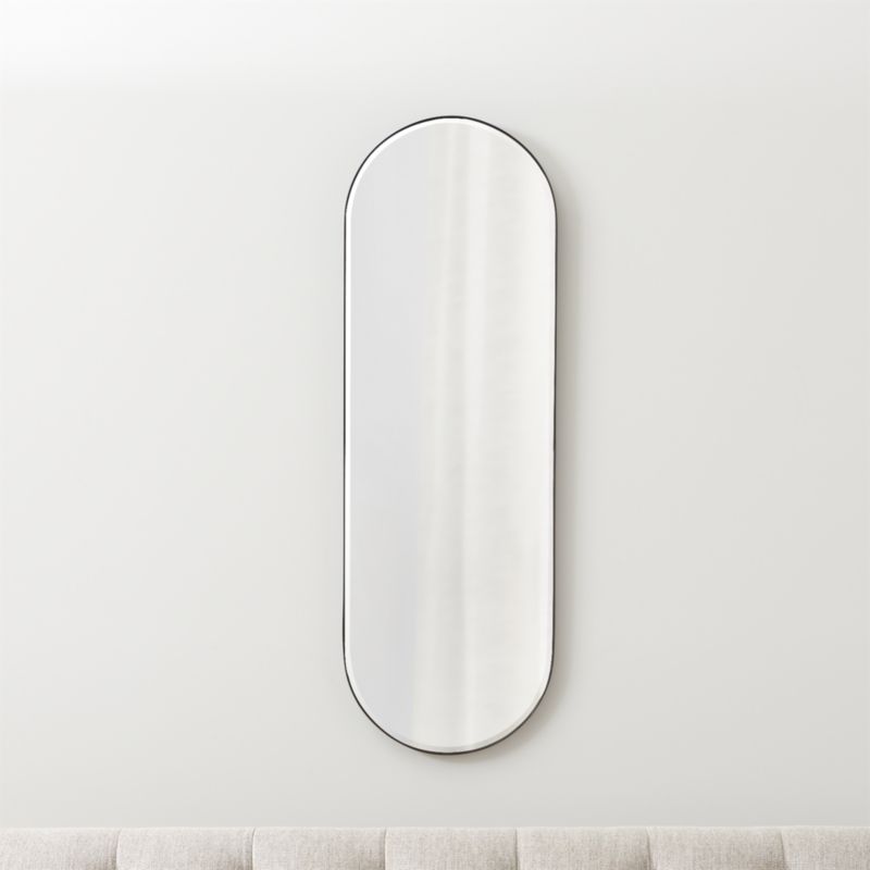 Edge Small Black Capsule Wall Mirror 16"x48" - image 2 of 11