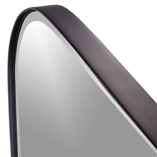 Edge Black Rounded Rectangle Wall Mirror 36"x24"