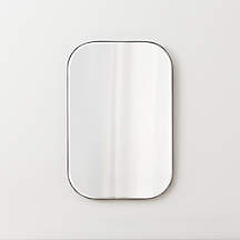 Edge Black Rounded Rectangle Vanity Mirror 36"x24" + Reviews | Crate & Barrel
