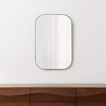 Edge Black Rounded Rectangle Vanity Mirror 36"x24"