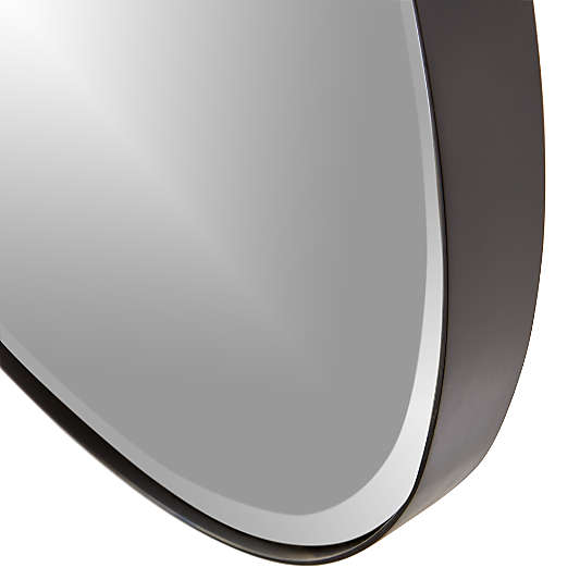 Edge Black Round Wall Mirror 48"